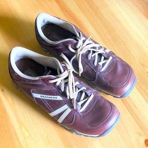 Skechers brown leather althletic fashion shoes Women's size 9